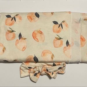 Copper Pearl Swaddle and 2 headbands